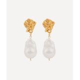Gold-Plated The Fragment of Light Baroque Pearl Drop Earrings