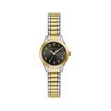 Bulova Caravelle by Bulova Two-Tone Women's Black Dial Expansion Band Watch