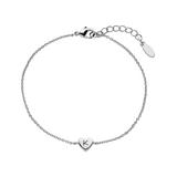 Limoges Jewelry Girls' Necklaces Silver - Silvertone Dainty Heart Initial Station Bracelet