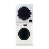 Equator 110V Comp. Laundry Centre 1.6 cf Washer + Vented 3.5 cf Digital Sensor Dry, Steel | Wayfair 824N+852