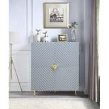 Everly Quinn Minako Iron 2 - Door Square Accent Cabinet Wood/Metal in Gray, Size 46.0 H x 43.0 W x 16.0 D in | Wayfair