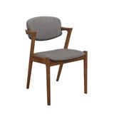 Corrigan Studio® Demontrey Dining Side Chairs Grey & Dark Walnut set Of 2 Wood/Upholstered in Brown/Gray, Size 30.0 H in | Wayfair
