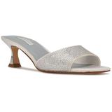 Bridal Indra Square Toe Low Heel Slide Sandals - White - Nine West Heels