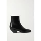SAINT LAURENT - West Leather Ankle Boots - Black