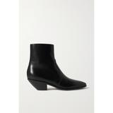 SAINT LAURENT - West Leather Ankle Boots - Black