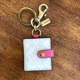 Coach Other | Coach Chalk Confetti Picture Frame Keychain Nwt | Color: Pink/White | Size: Os