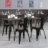 Flash Furniture 7 Piece Solid Wood Dining Set Wood/Metal in Black/Brown, Size 30.5 H in | Wayfair CH-WD-TBCH-27-GG