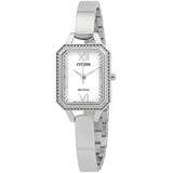 Silhouette Crystal Eco-drive Silver Dial Watch -50a - Metallic - Citizen Watches