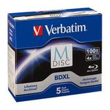 Verbatim M DISC BDXL 100GB 4x Blu-ray Discs Jewel Case, 5-Pack 98913