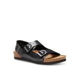 Haband Eastland Mens Charlestown Double Buckle Leather Strap Sandal, Black, Size 12 D