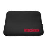 Black Wisconsin Badgers Logo Soft Sleeve Laptop Case