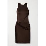 Et Ochs - Skylar Layered Cutout Satin-jersey Mini Dress - Brown