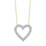Effy® 1/5 Ct. T.w. Diamond Heart Pendant Necklace In 14K Gold Plated Sterling Silver, 16 In
