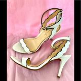 Jessica Simpson Shoes | Jessica Simpson Whiteblack Leather Heels 7m | Color: Black/White | Size: 7