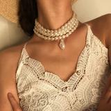 Free People Jewelry | Layered Pearl Necklace | Color: Red | Size: Os