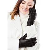 Women's Leather Gloves by Accessories For All in Black (Size 8)