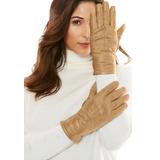 Women's Leather Gloves by Accessories For All in Soft Camel (Size 8 1/2)