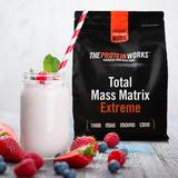 Total Mass Matrix Extreme, Strawberries 'n' Cream, 8.48kg - High calories High Carb Muscle Gain Protein Shake