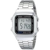 Casio Men's Classic Quartz Watch with Stainless-Steel Strap, Silver, 22 (Model: A178WA-1ADF)