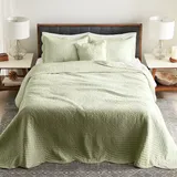 Croft & Barrow Mary Solid Bedspread or Sham, Med Green, Full