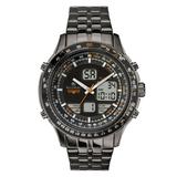 Accurist Skymaster Chronograph Quartz Movement Black Dial Stainless Steel Bracelet Watch 7113
