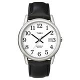 Men' Timex Eay Reader Watch with Leather trap - ilver/Black T2H281JT