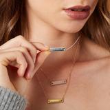 Personalised Horizontal Bar Necklace, Silver/Gold/Rose