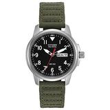 Citizen Eco-Drive GarrisonQuartz Unisex Watch, Stainless Steel with Nylon strap, Field watch, Green (Model: BM8180-03E)