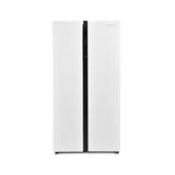 Montpellier M510BW White Side By Side Fridge Freezer With Recessed Handle Design