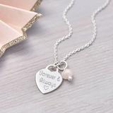 Personalised Sterling Silver Heart Charm Necklace, Silver