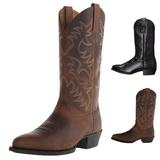 Men Classic Pointed Toe Comfy Wearable Mid-calf Cowboy Boots