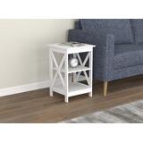 "Accent Table Square-15.75""Long/White with 2 Shelves for Living Room - Safdie & Co 81100.Z.01"