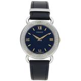 36mm Stainless Steel & Leather Strap Watch - Black - Versace Watches