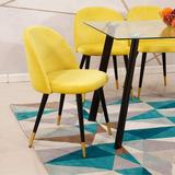 MCombo Velvet Side Chair in Yellow Wood/Upholstered/Velvet in Black/Brown/Yellow, Size 30.0 H in | Wayfair Home-GD923Y