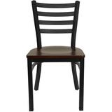 Flash Furniture Hercules Series Ladder Back Side Chair II Faux Leather/Upholstered/Metal in Black, Size 32.25 H x 16.5 W x 16.5 D in | Wayfair
