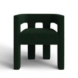 AllModern Athena Boucle Fabric Accent/Dining Chair Wood/Upholstered in Green, Size 27.0 H x 25.0 W x 21.0 D in | Wayfair