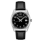 Seiko Men's Essential Stainless Steel Black Dial Watch - SUR461, Size: Large