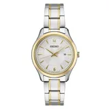 Seiko Women's Essential Two Tone Stainless Steel Silver Dial Watch - SUR474, Size: Small, Multicolor