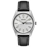 Seiko Men's Essential Stainless Steel Silver Dial Watch - SUR447, Size: Large, Black