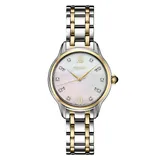 Seiko Women's Diamond Two Tone Stainless Steel Mother-of-Pearl Dial Watch - SRZ540, Size: Small, Multicolor