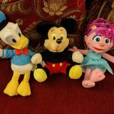 Disney Toys | 3 Plush Toys - Disney 11 Donald Duck, 11 Mickey Mouse, Sesame Street 8 Abby | Color: Black | Size: Osbb