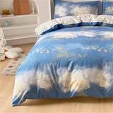 LAKEKYD 3 Piece Toddler Bedding Set Cotton Blend in Blue/White | Wayfair LAKEKYD1665536