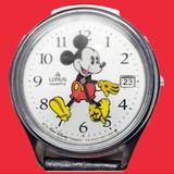 Disney Accessories | Disney X Lorus Mickey Mouse Silver Day Calendar Vtg Quartz Watch | Color: Black/Silver | Size: Os