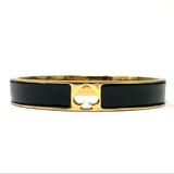 Kate Spade Jewelry | Kate Spade Black Enamel Gold Tone Hinged Bangle Bracelet | Color: Black/Gold | Size: Os