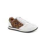 Wide Width Women's Infinity Sneaker by Trotters in White Tan Cheetah (Size 9 W)