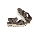 Extra Wide Width Men's Skechers Arch Fit® Adjustable Strap Leather Sandal by Skechers in Brown (Size 10 WW)