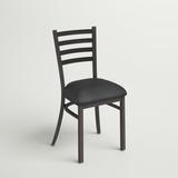 Flash Furniture Hercules Series Ladder Back Side Chair II Metal in Black, Size 32.25 H x 16.5 W x 16.5 D in | Wayfair XU-DG694BLAD-CHYW-GG