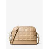 Large Quilted Leather Dome Crossbody Bag
