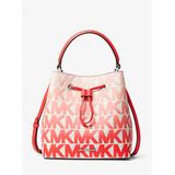 Michael Kors Suri Medium Graphic Logo Print Faux Leather Crossbody Bag Pink One Size