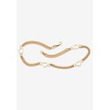 Plus Size Women's Yellow Gold-Plated Sterling Silver Ankle Bracelet (7.5Mm), 10 Inches by PalmBeach Jewelry in Gold